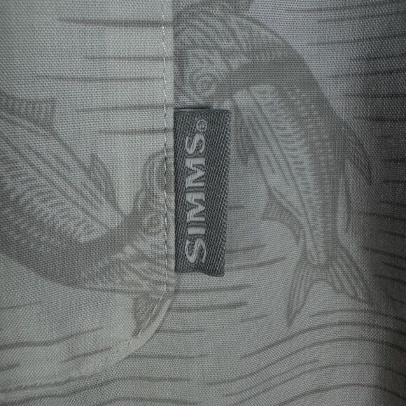 Simms Shirt Mens Size Medium White Short Sleeve Pocket Fishing Lightweight - Picture 5 of 11